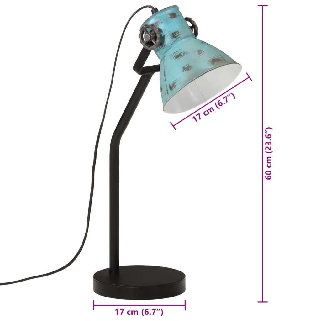 Lampe de bureau 25 W bleu 17x17x60 cm E27