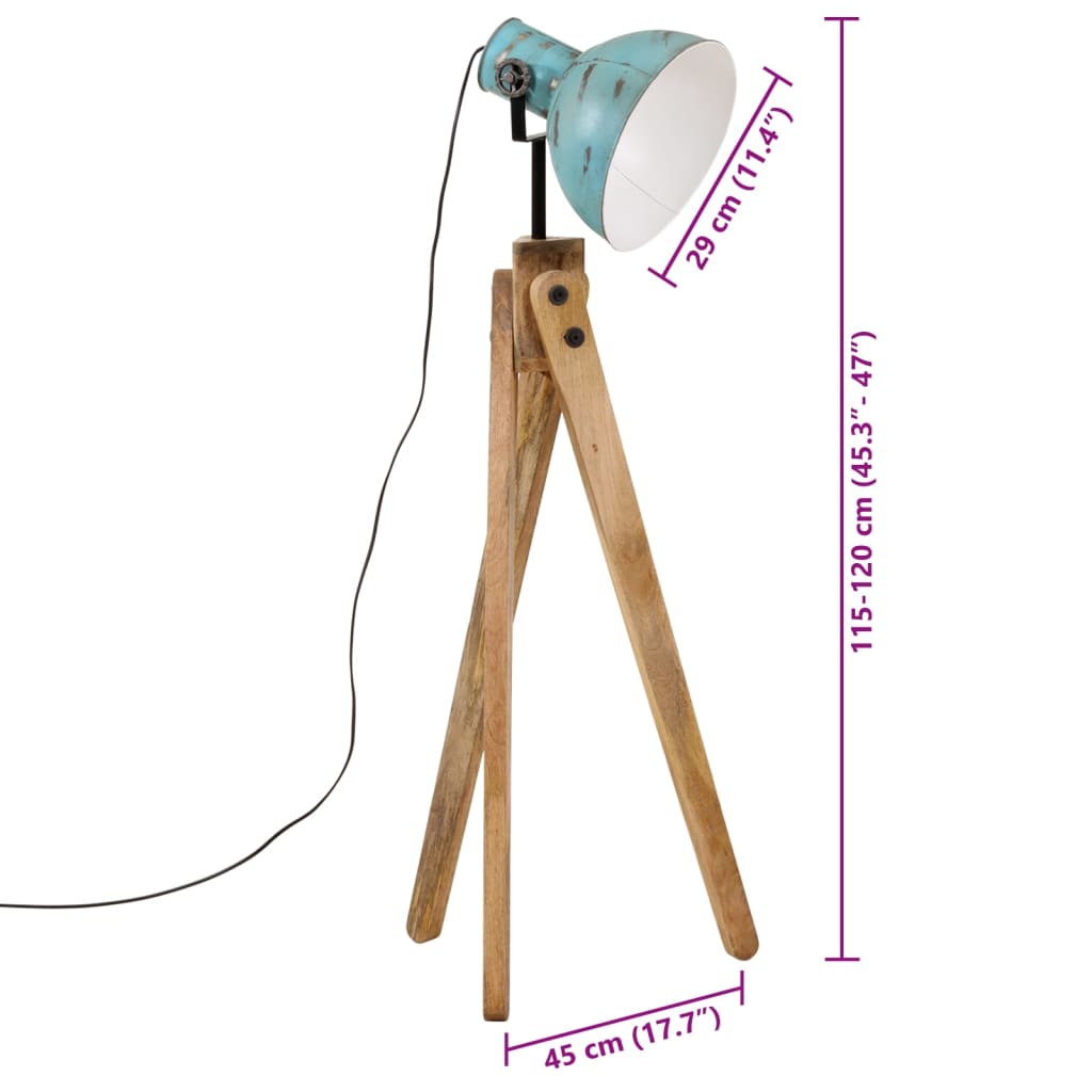 Lampadaire 25 W bleu 45x45x120 cm E27