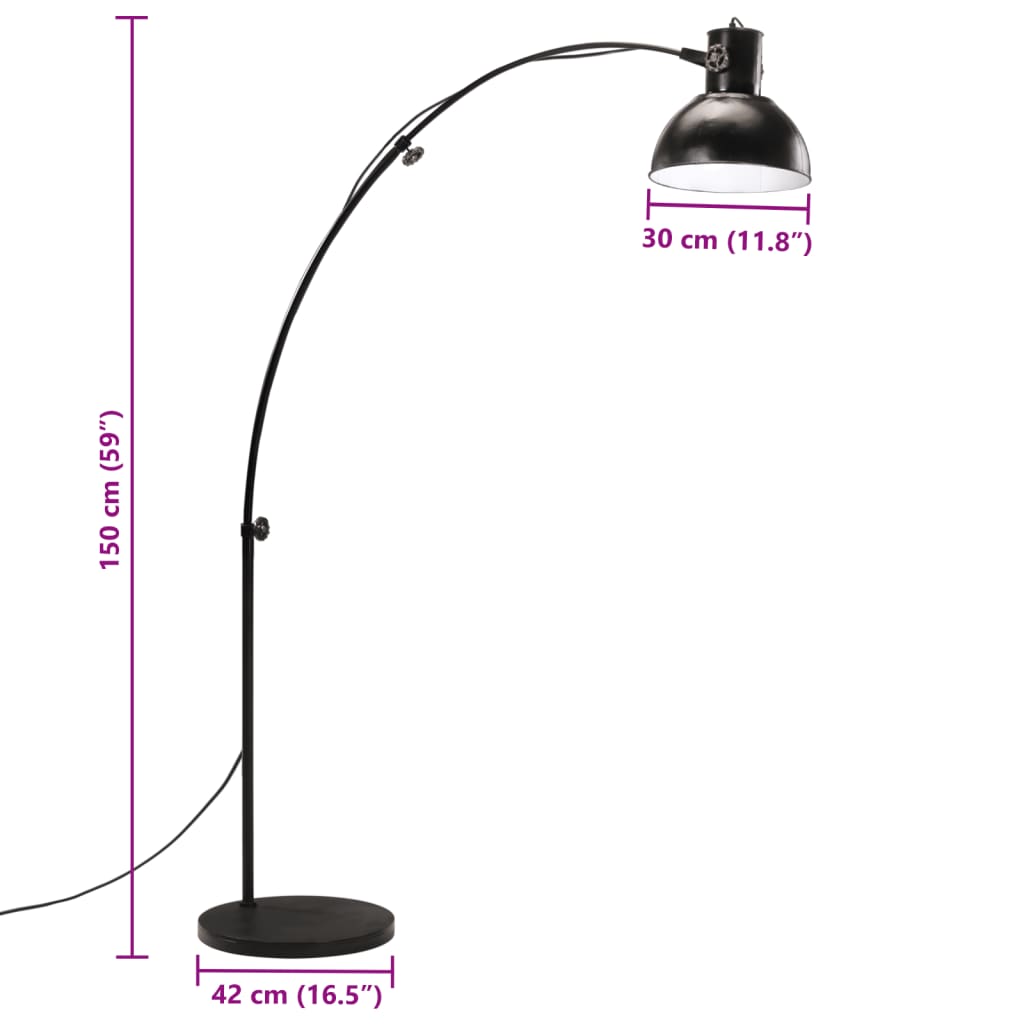 Lampadaire 25 W Noir 150 cm E27