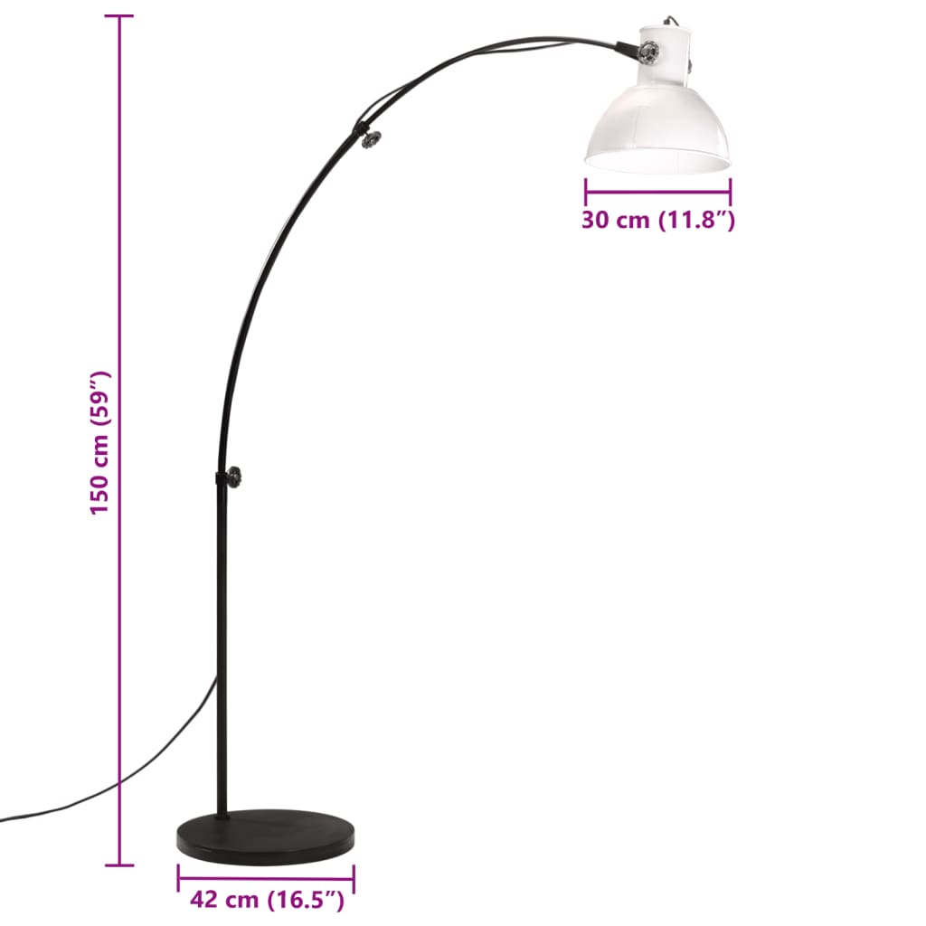 Lampadaire 25 W blanc 150 cm E27