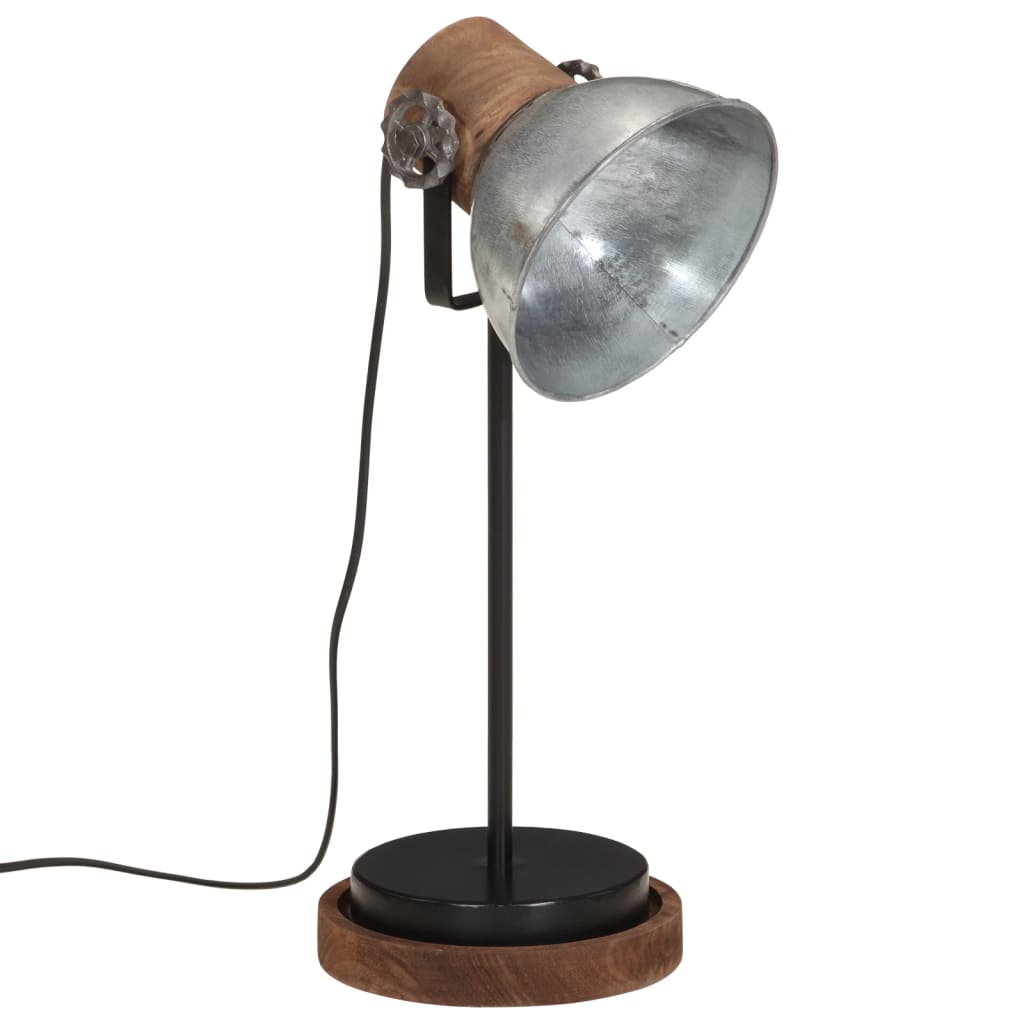 Lampe de bureau 25 W vintage argent 17x17x50 cm E27