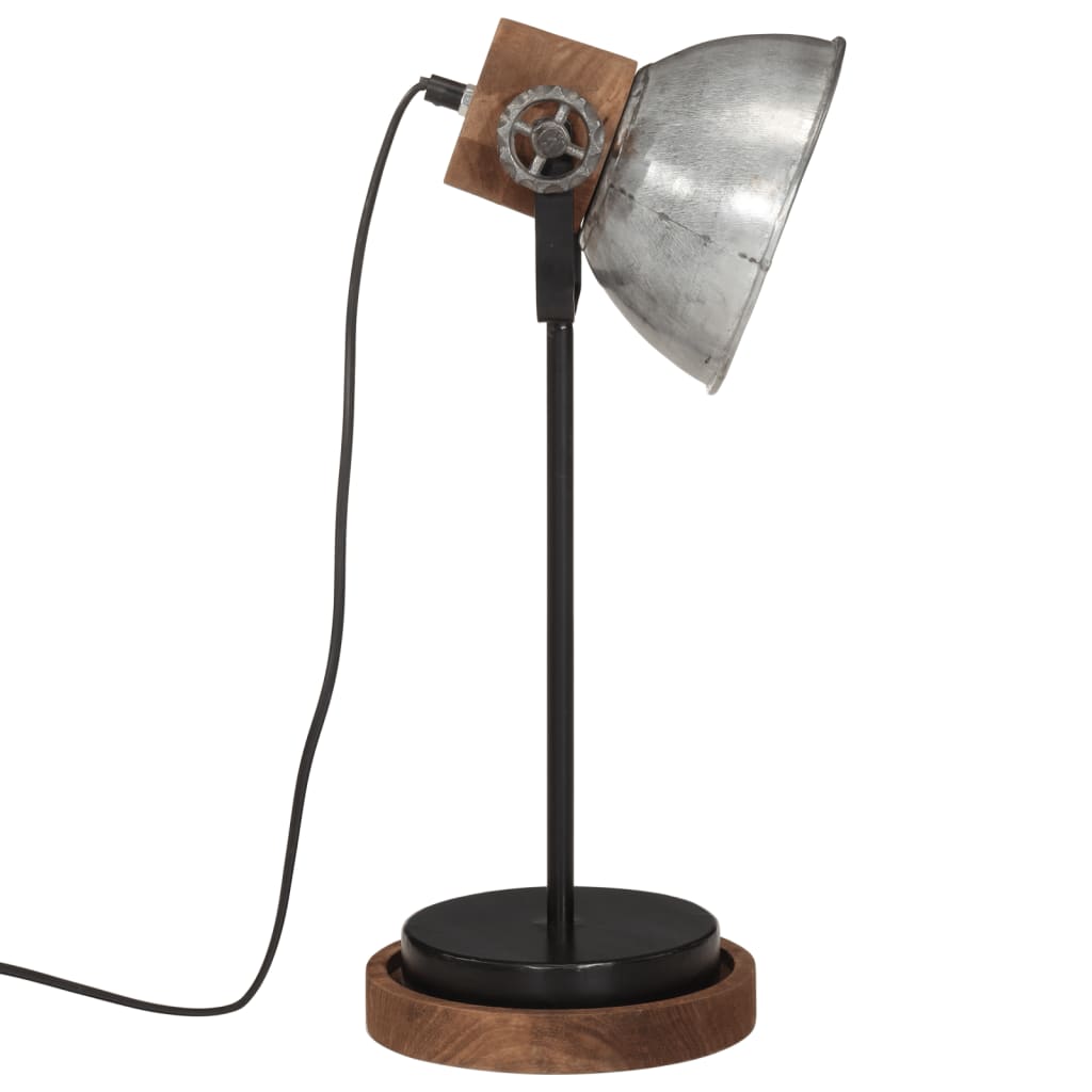 Lampe de bureau 25 W vintage argent 17x17x50 cm E27