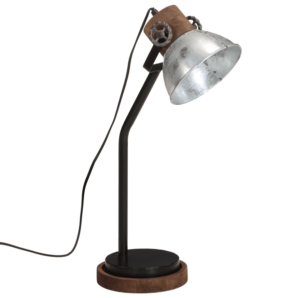 Lampe de bureau 25 W vintage argent 18x18x60 cm E27