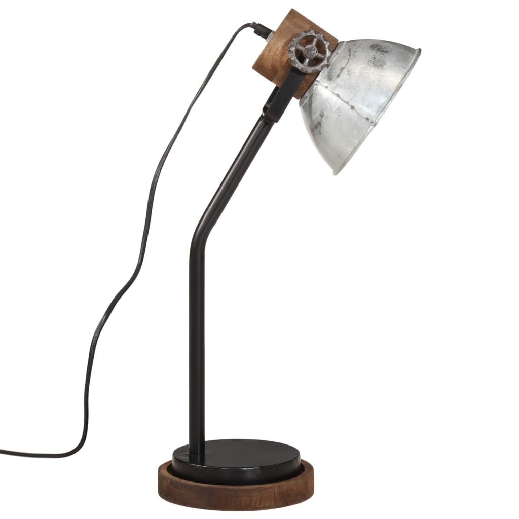 Lampe de bureau 25 W vintage argent 18x18x60 cm E27