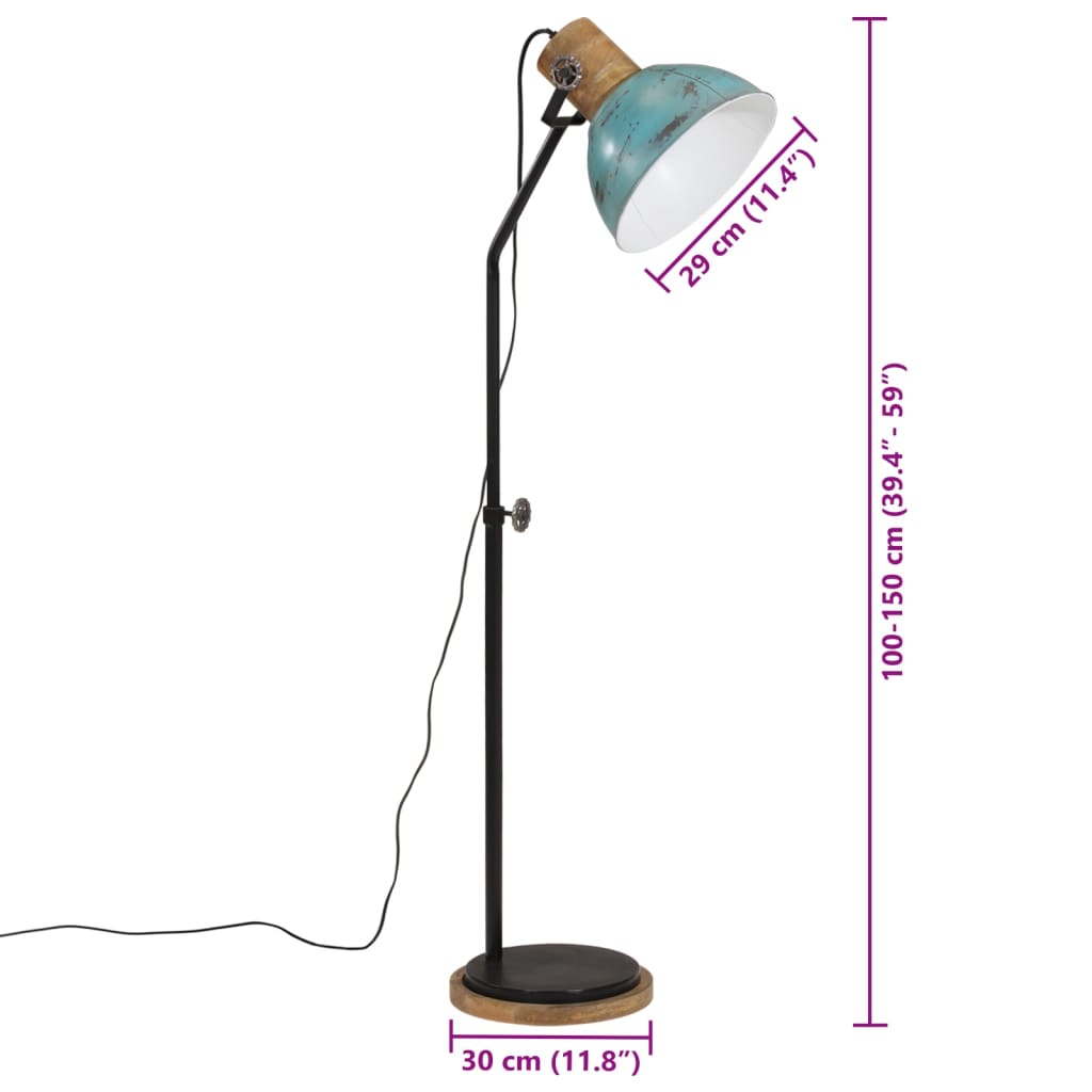 Lampadaire 25 W bleu 30x30x100-150 cm E27