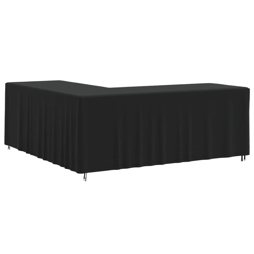 Housse de canapé de jardin en forme de L noir 254x254x80 cm 420D Oxford