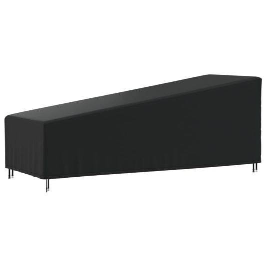 Housse de bain de soleil noir 210x80x45/75 cm 420D Oxford