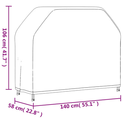 Grillabdeckung 140x58x106 cm Schwarz 420D Oxford