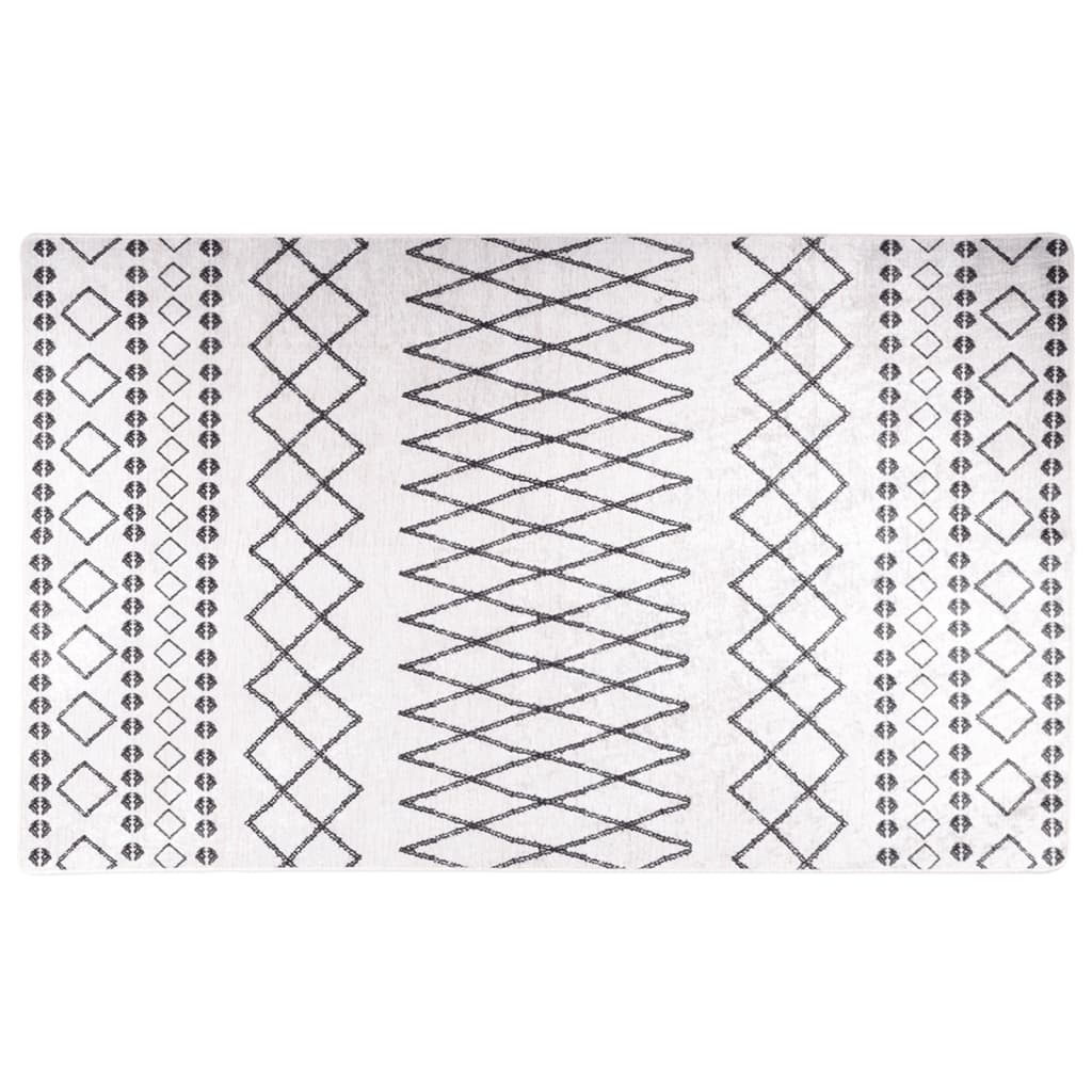 Tapis lavable noir et blanc 120x170 cm antidérapant