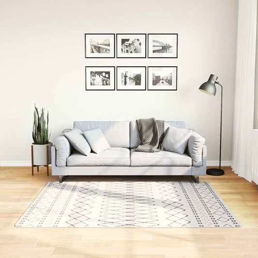 Tapis lavable noir et blanc 120x170 cm antidérapant