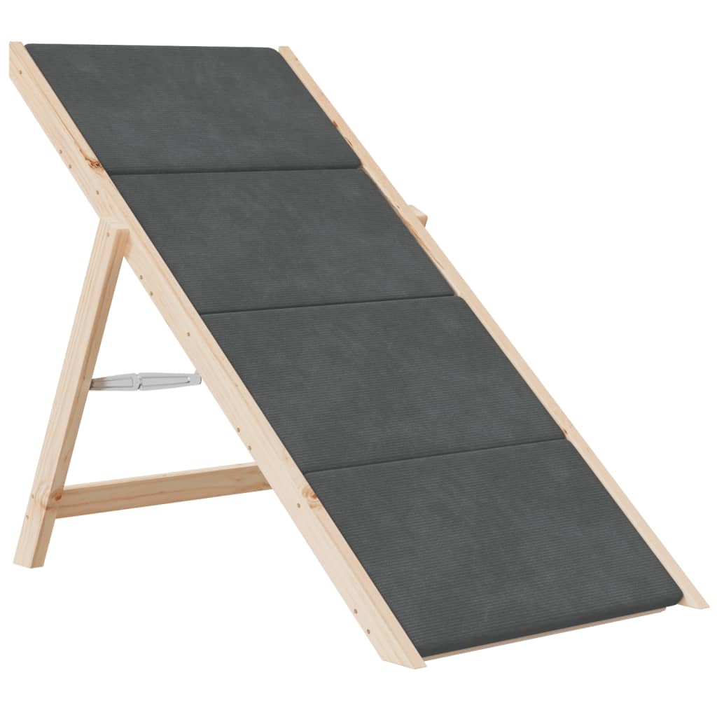 Dog stairs grey 105x47 cm solid fir wood