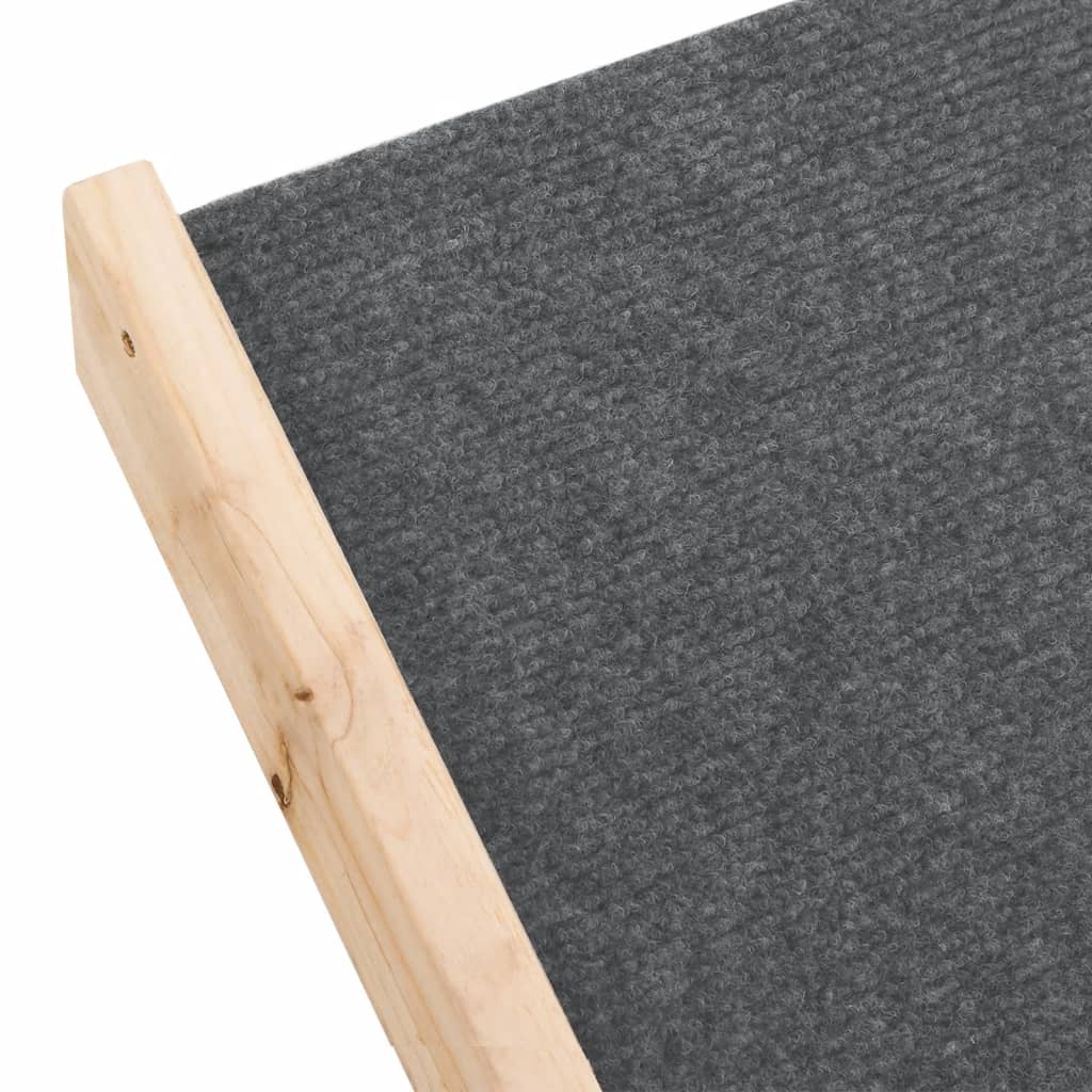 Dog stairs grey 105x47 cm solid fir wood