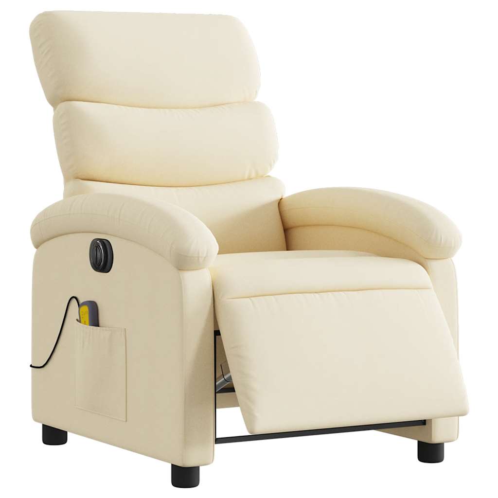 Electric Massage Chair Cream Fabric