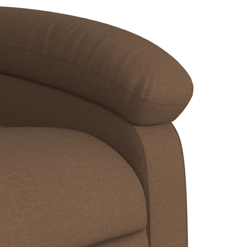 Recliner chair with stand-up aid brown fabric