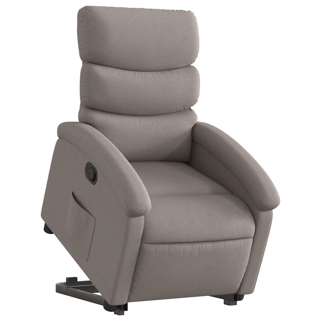 Relaxsessel mit Aufstehhilfe Taupe Stoff