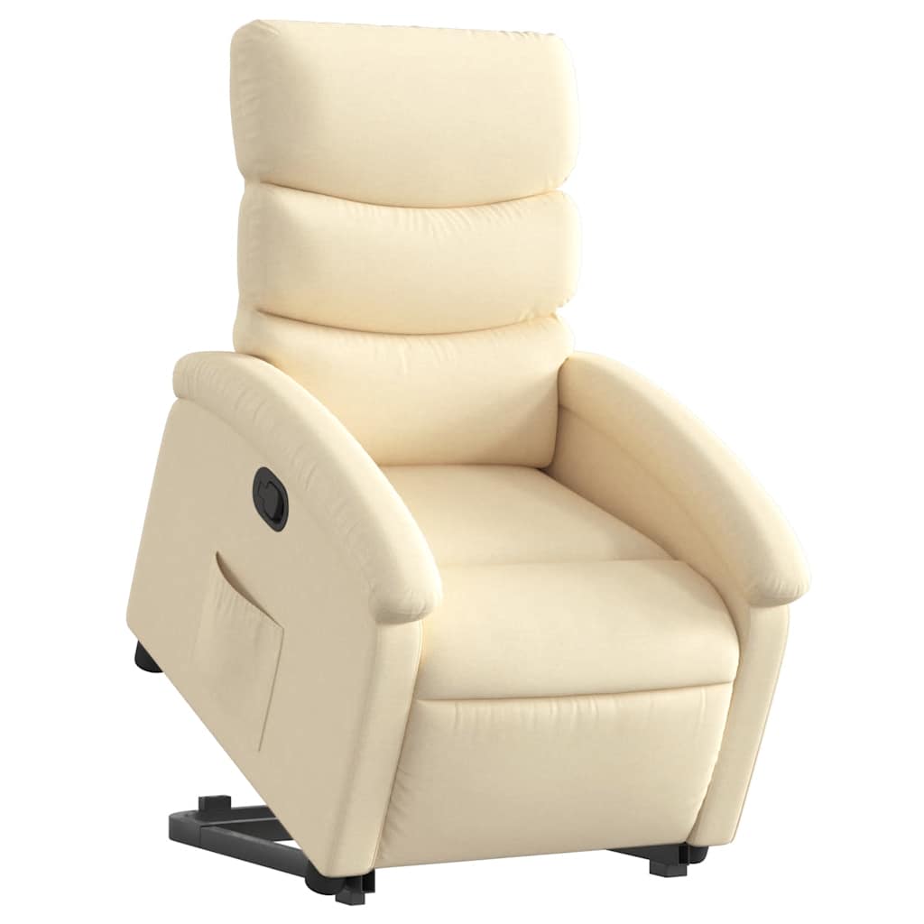 Relaxsessel mit Aufstehhilfe Creme Stoff
