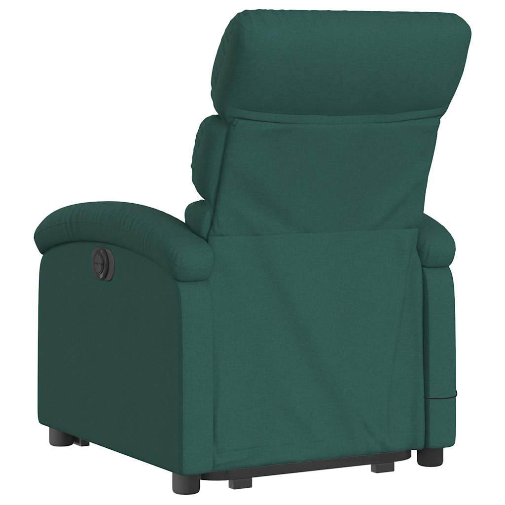 Massage chair with stand-up aid dark green fabric