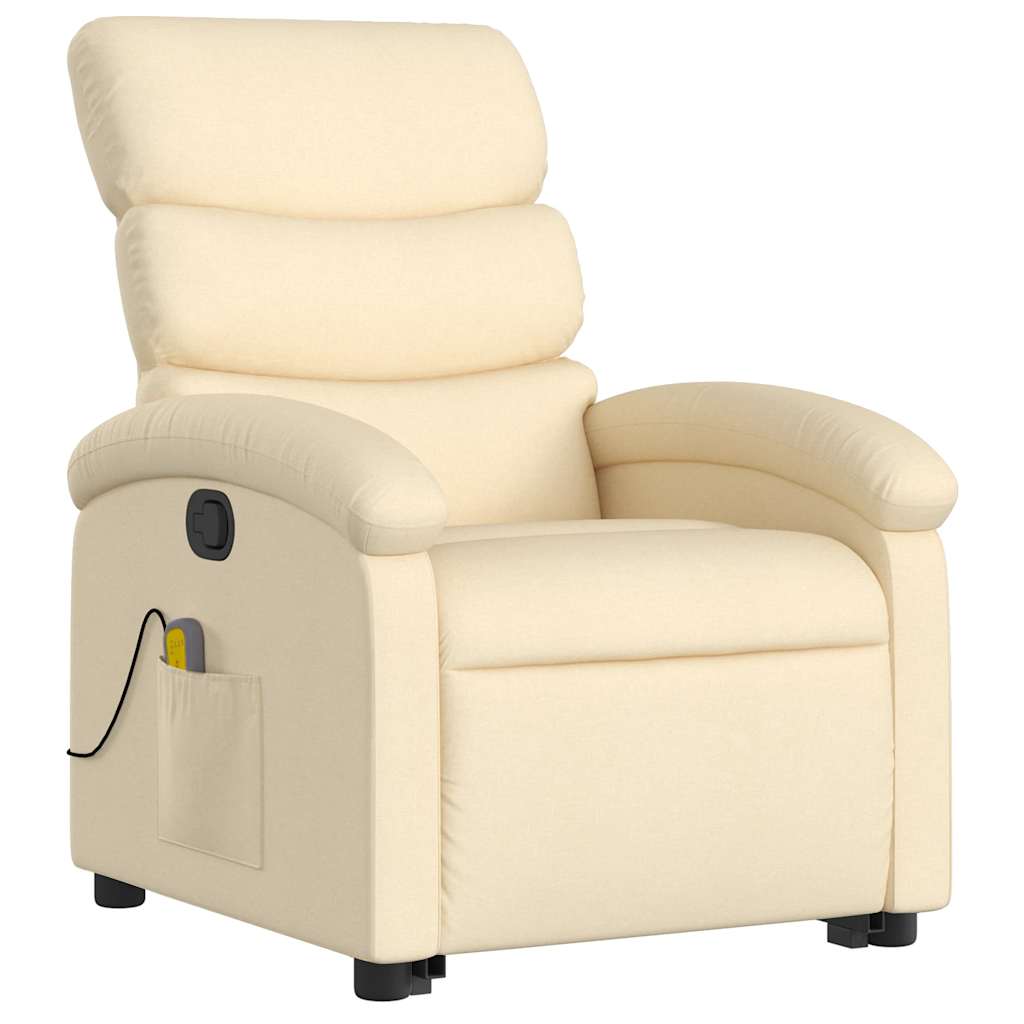 Fauteuil de massage avec aide au verticalisation en tissu crème