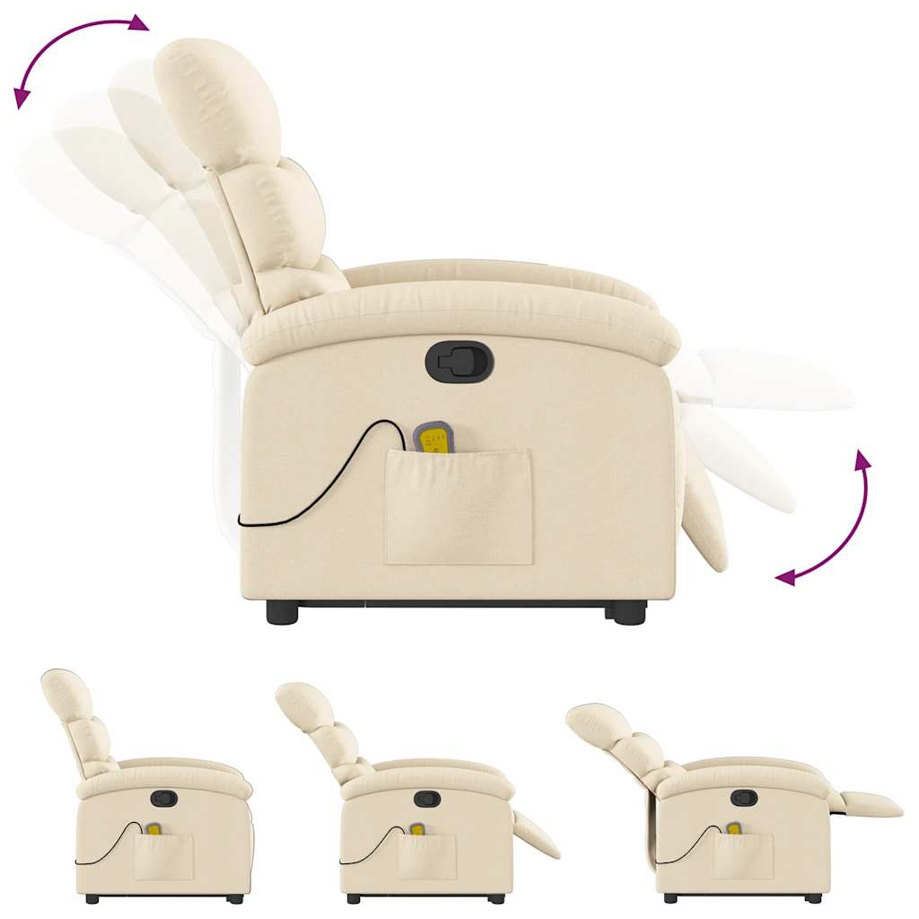 Fauteuil de massage avec aide au verticalisation en tissu crème