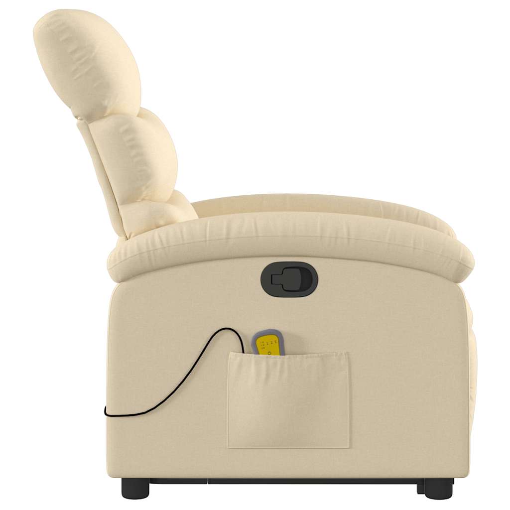 Fauteuil de massage avec aide au verticalisation en tissu crème
