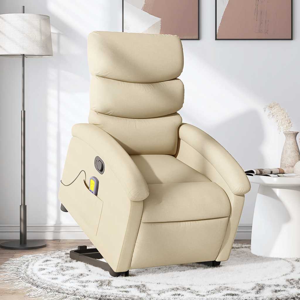 Fauteuil de massage avec aide au verticalisation en tissu crème