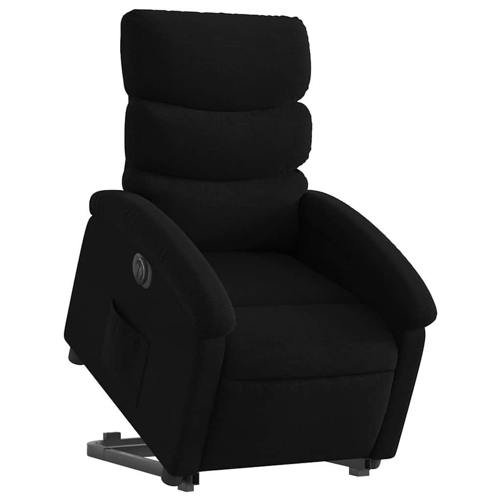 Relaxsessel mit Aufstehhilfe Elektrisch Schwarz Stoff