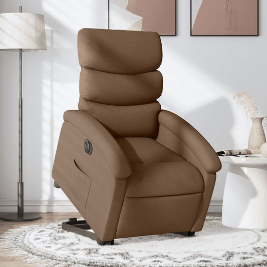 Fauteuil inclinable avec releveur électrique, tissu marron