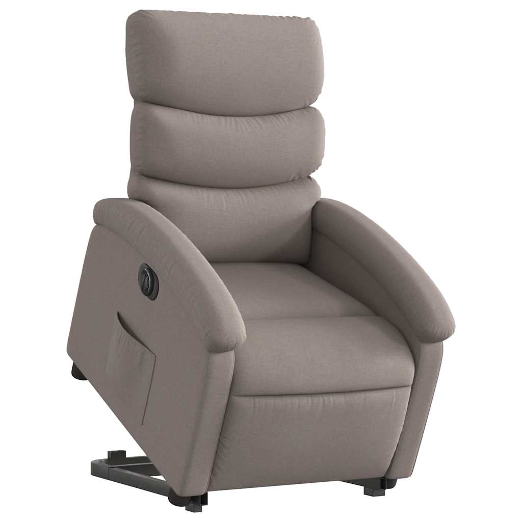 Relaxsessel mit Aufstehhilfe Elektrisch Taupe Stoff