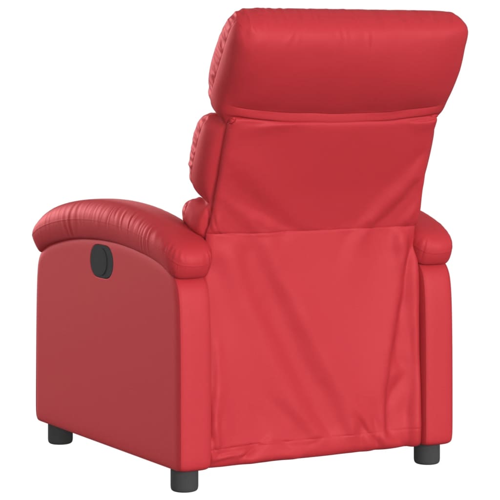 Fauteuil inclinable électrique en similicuir rouge