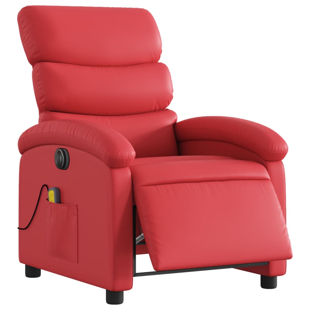 Fauteuil de massage électrique en similicuir rouge