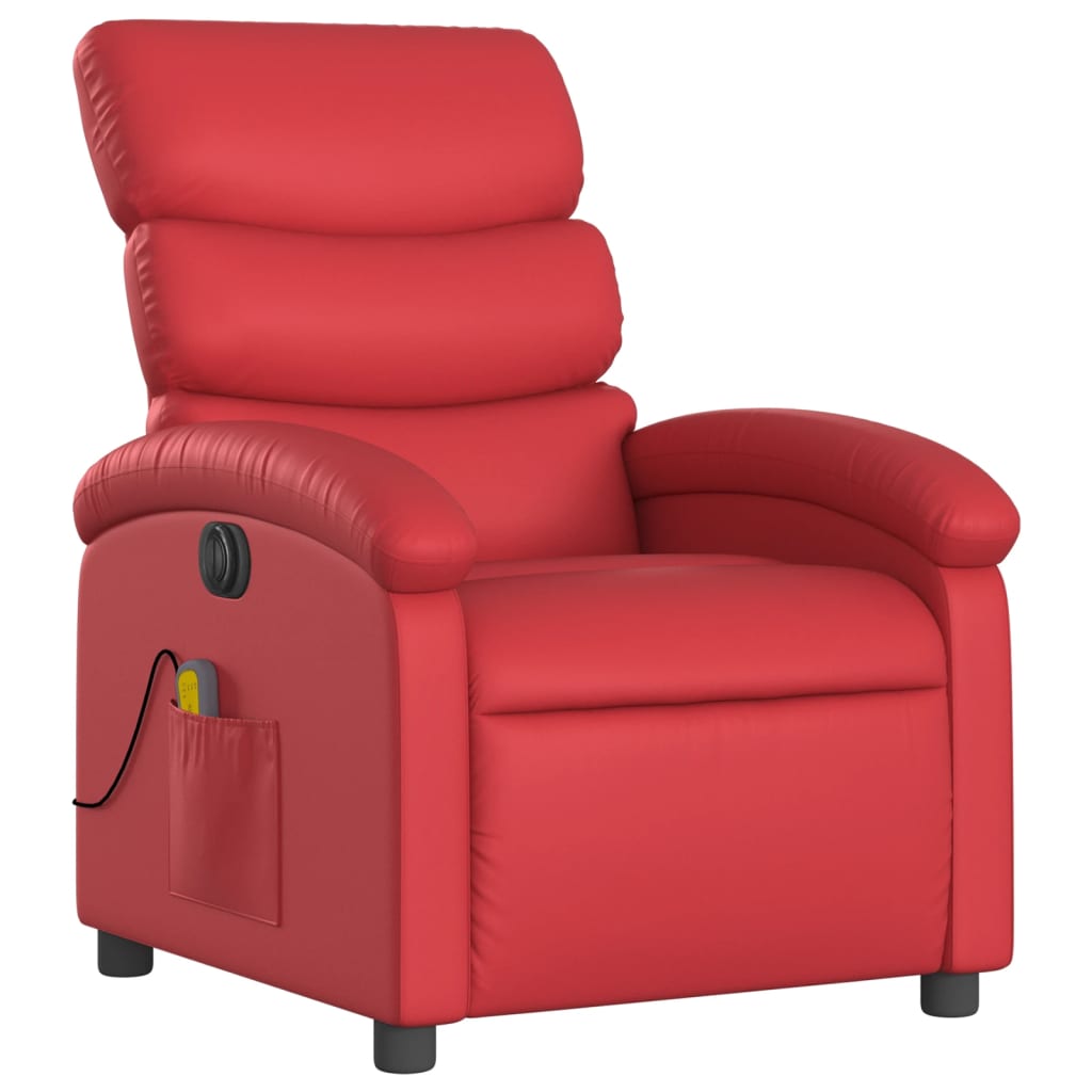 Fauteuil de massage électrique en similicuir rouge