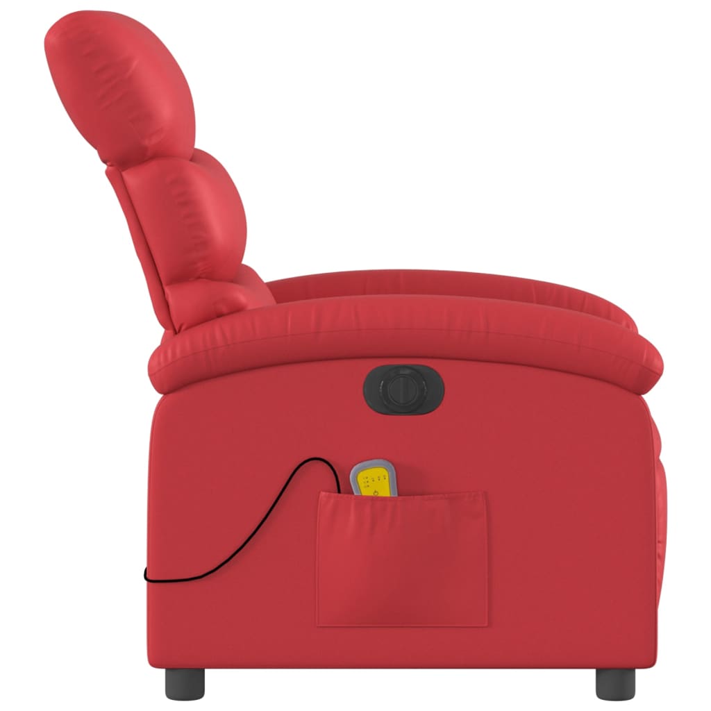 Fauteuil de massage électrique en similicuir rouge