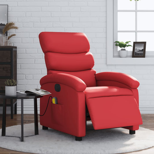 Fauteuil de massage électrique en similicuir rouge