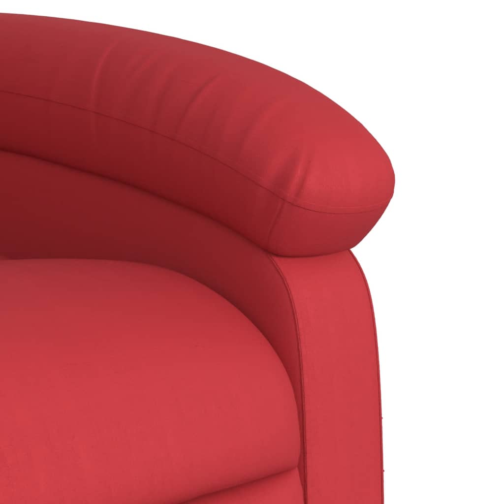 Fauteuil inclinable avec aide à la verticalisation, rouge, similicuir