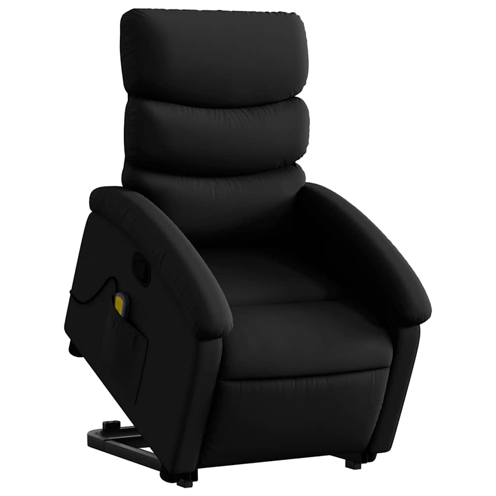 Massagesessel mit Aufstehhilfe Schwarz Kunstleder
