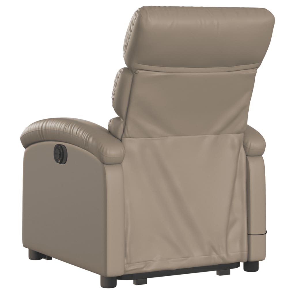 Fauteuil de massage avec aide à la verticalisation, marron cappuccino, cuir artificiel