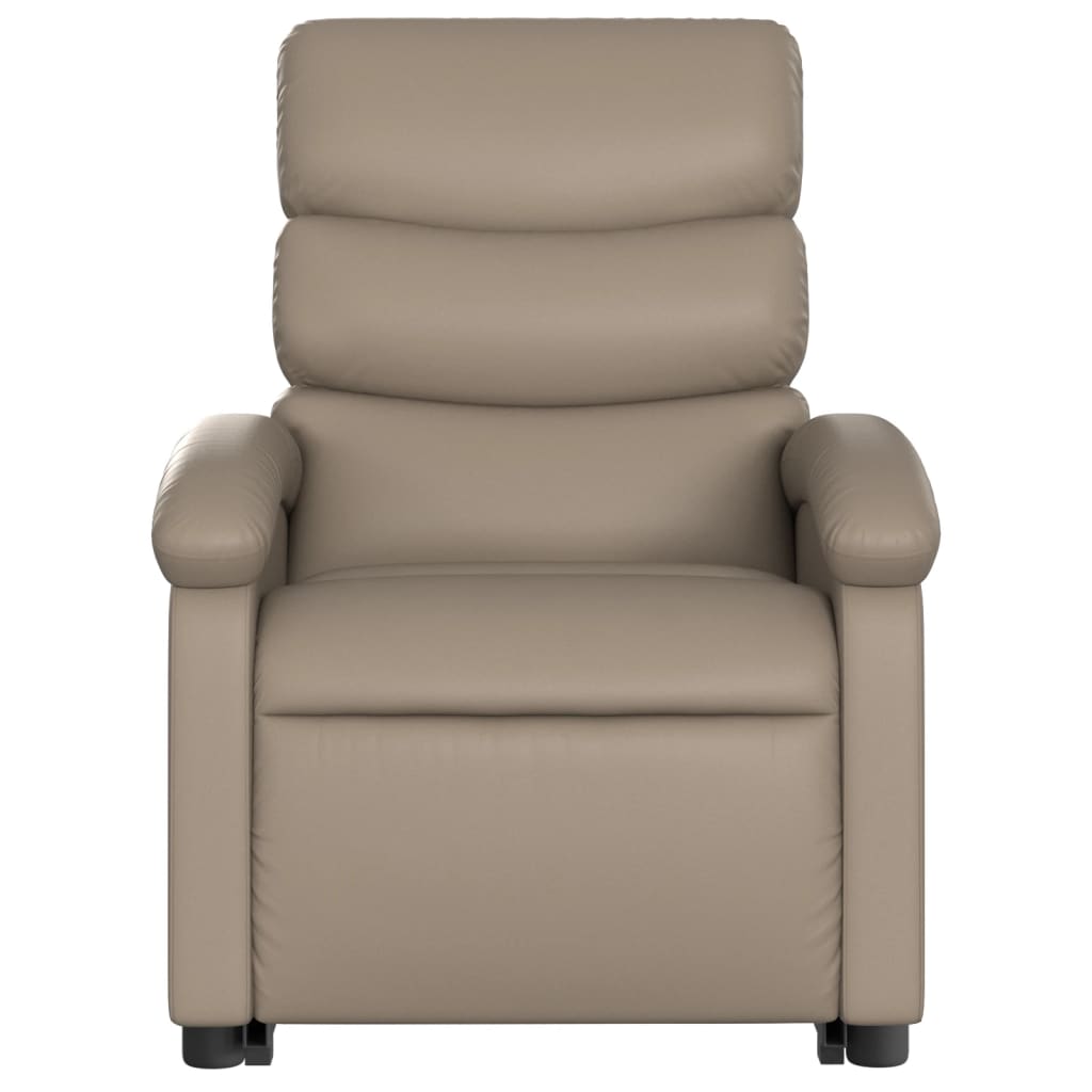Fauteuil de massage avec aide à la verticalisation, marron cappuccino, cuir artificiel