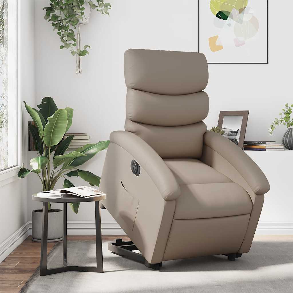 Relaxsessel mit Aufstehhilfe Elektrisch Cappuccino Kunstleder