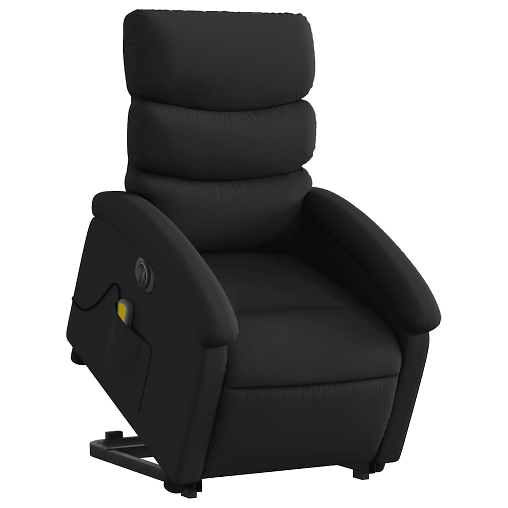 Massagesessel mit Aufstehhilfe Elektrisch Schwarz Kunstleder