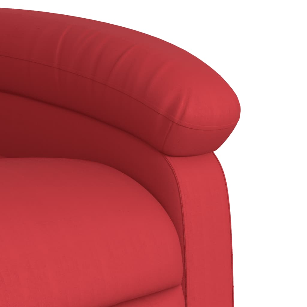 Fauteuil de massage avec aide électrique au verticalisation, rouge, cuir artificiel