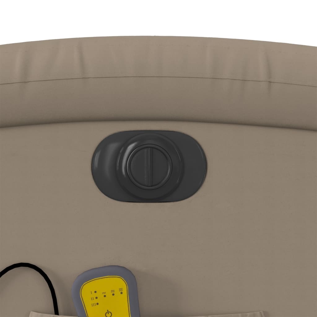 Massage chair with electric stand-up aid, cappuccino, artificial leather