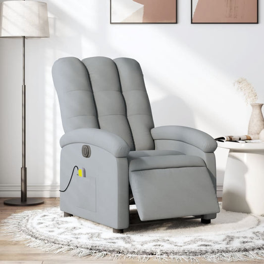 Fauteuil de massage électrique en tissu gris clair
