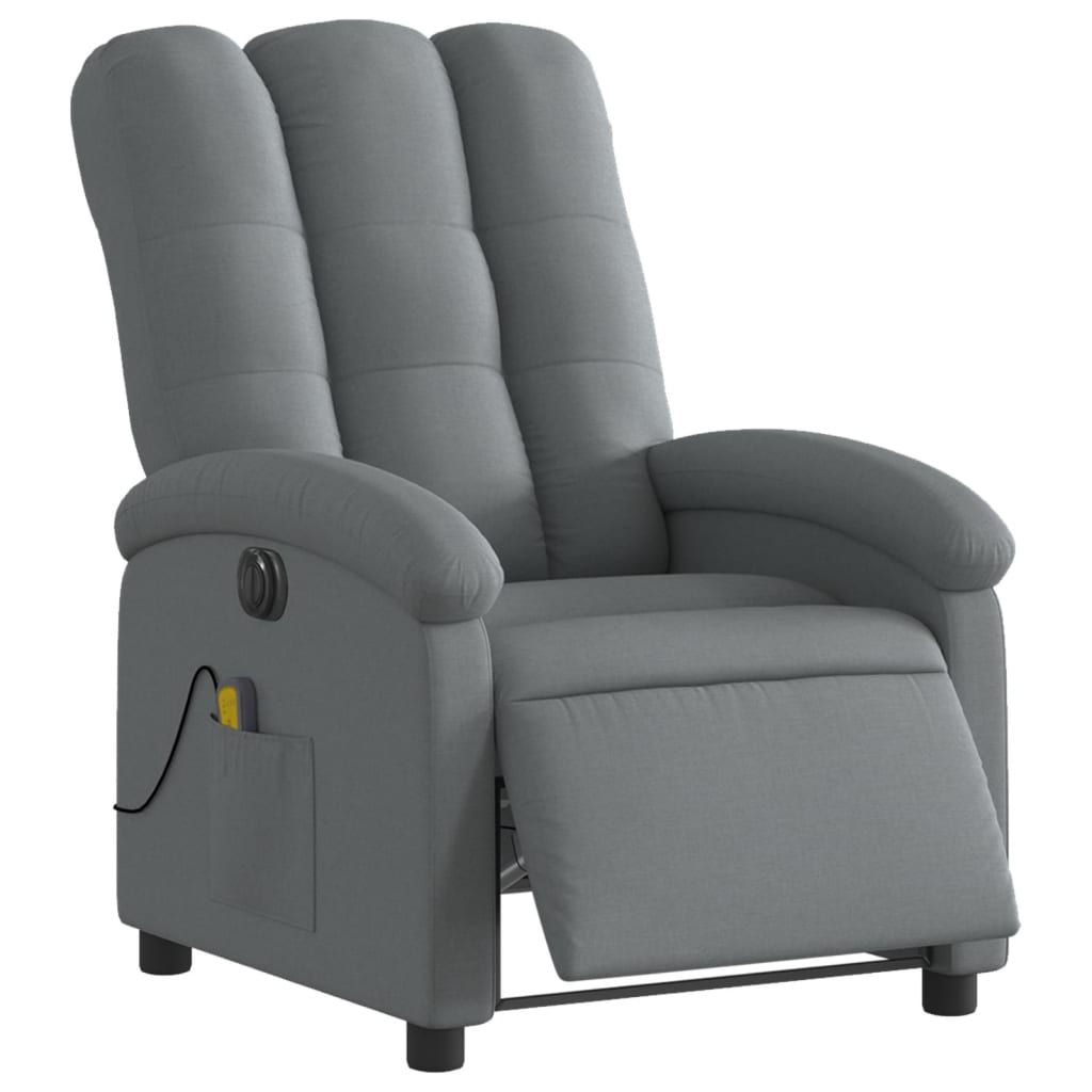 Fauteuil de massage électrique en tissu gris foncé