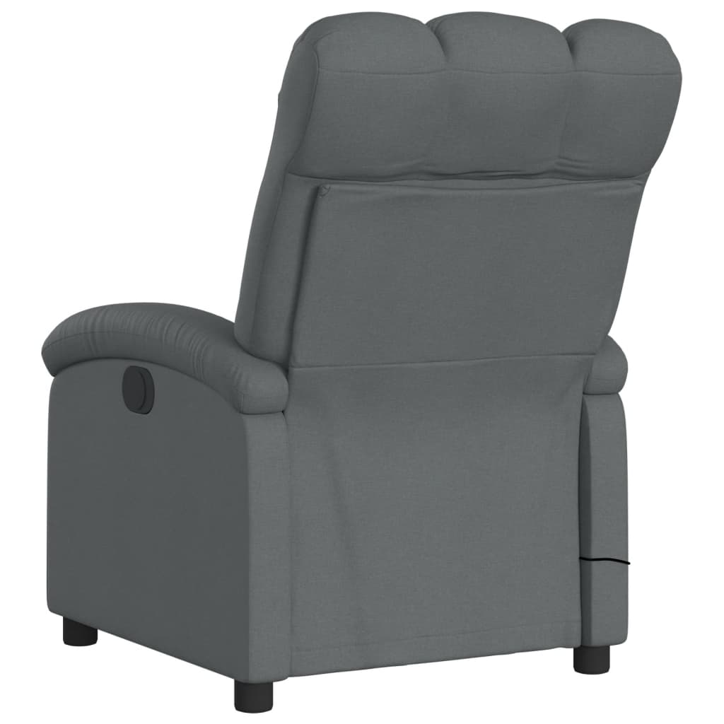 Fauteuil de massage électrique en tissu gris foncé