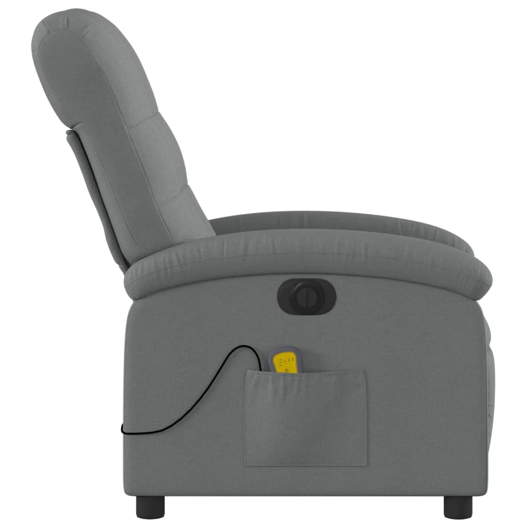 Fauteuil de massage électrique en tissu gris foncé