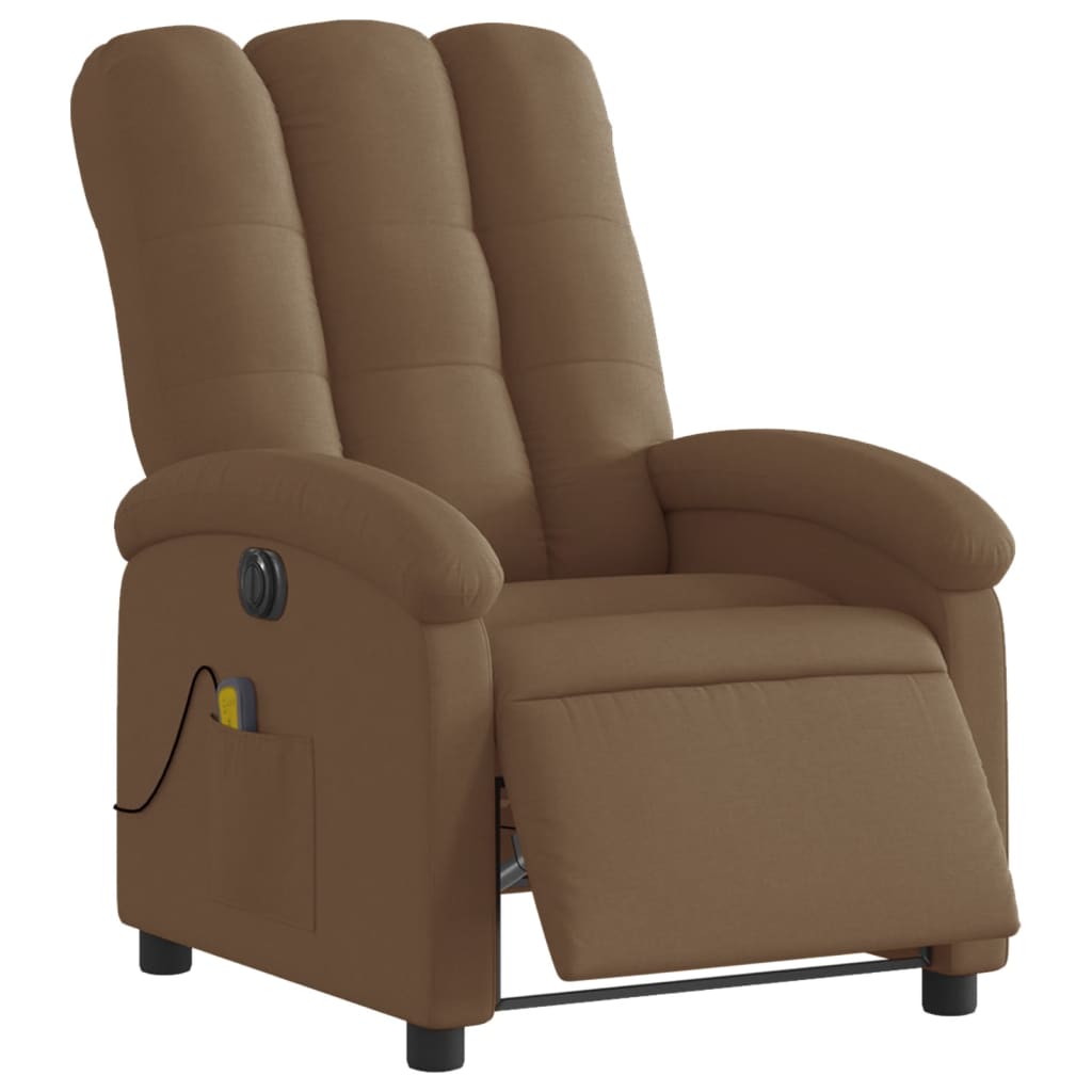 Fauteuil de massage électrique en tissu marron