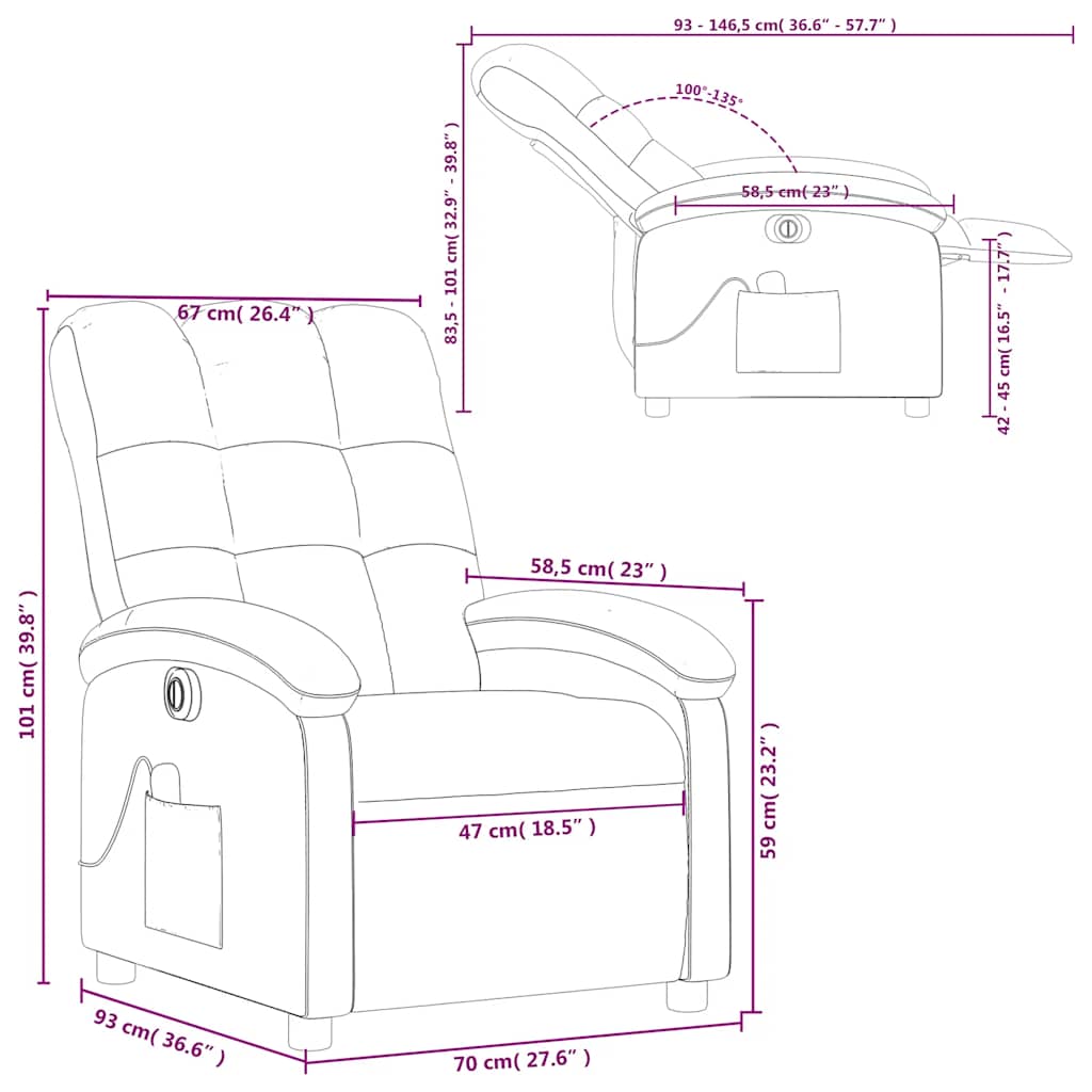 Massagesessel Elektrisch Braun Stoff