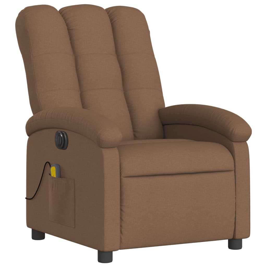 Fauteuil de massage électrique en tissu marron