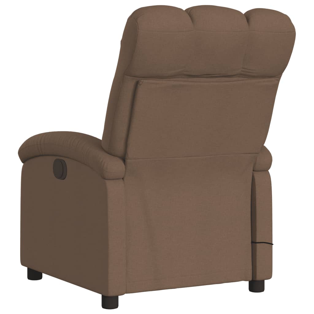 Fauteuil de massage électrique en tissu marron