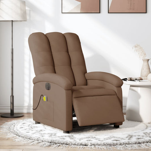 Fauteuil de massage électrique en tissu marron